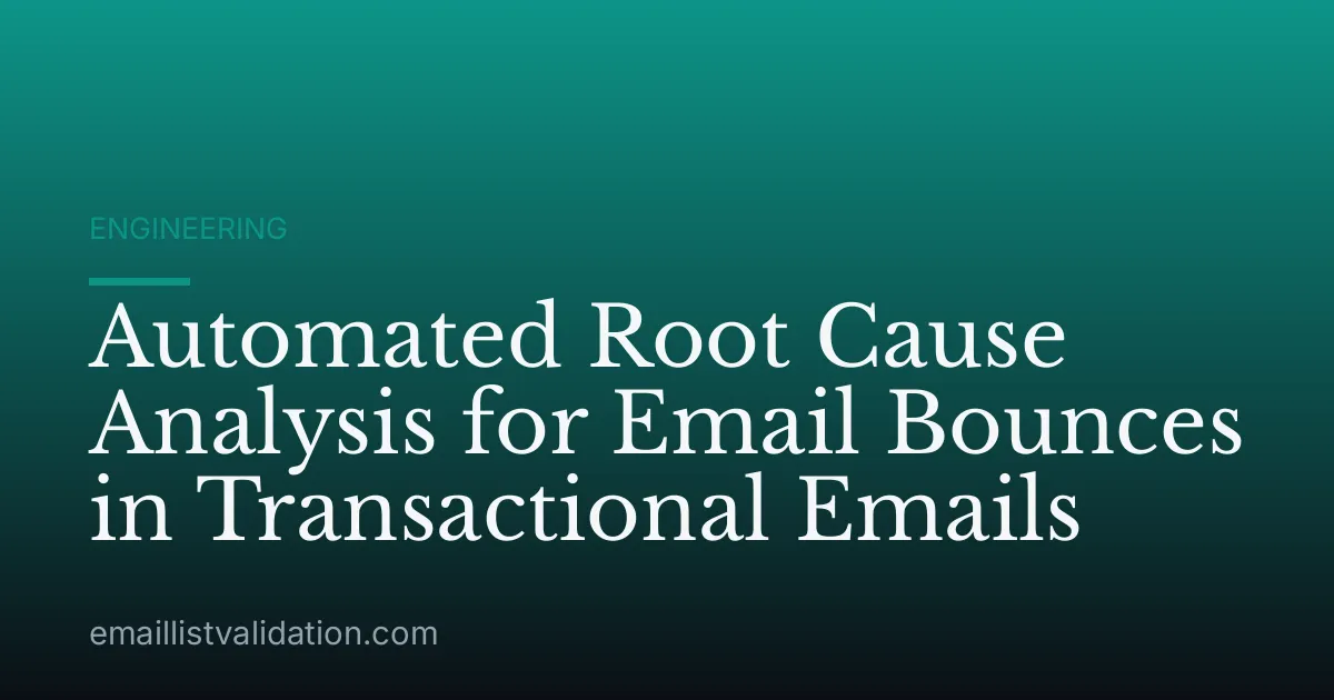 Automated Root Cause Analysis for Email Bounces in Transactional Emails