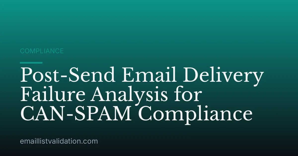 Post-Send Email Delivery Failure Analysis for CAN-SPAM Compliance