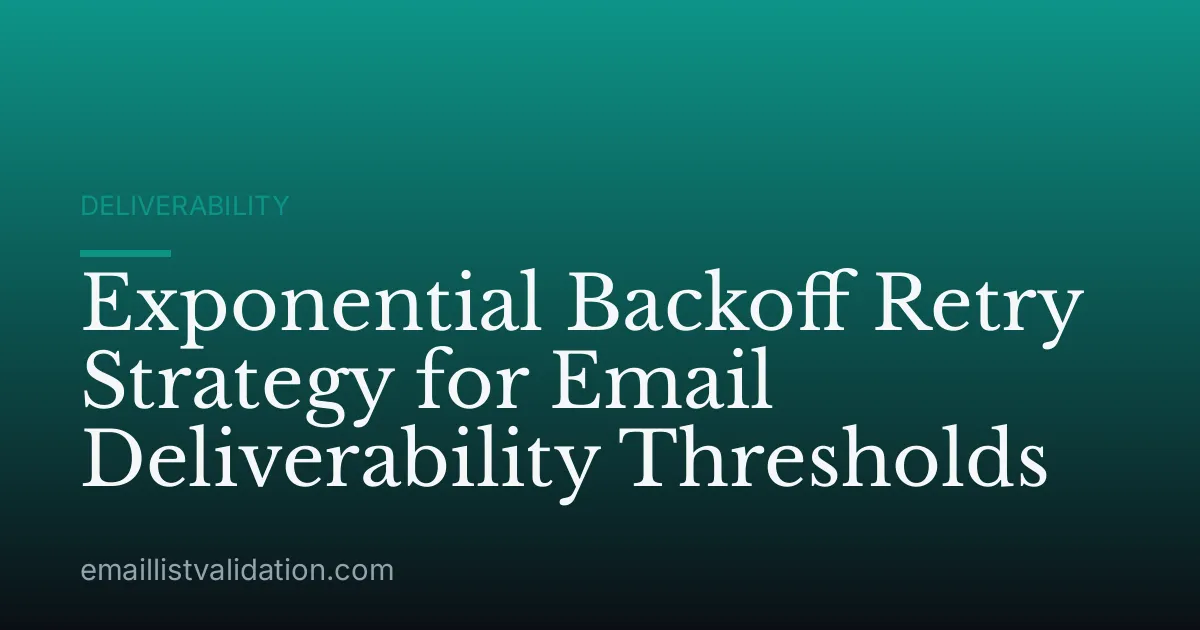 Exponential Backoff Retry Strategy for Email Deliverability Thresholds