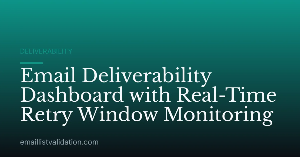 Email Deliverability Dashboard with Real-Time Retry Window Monitoring