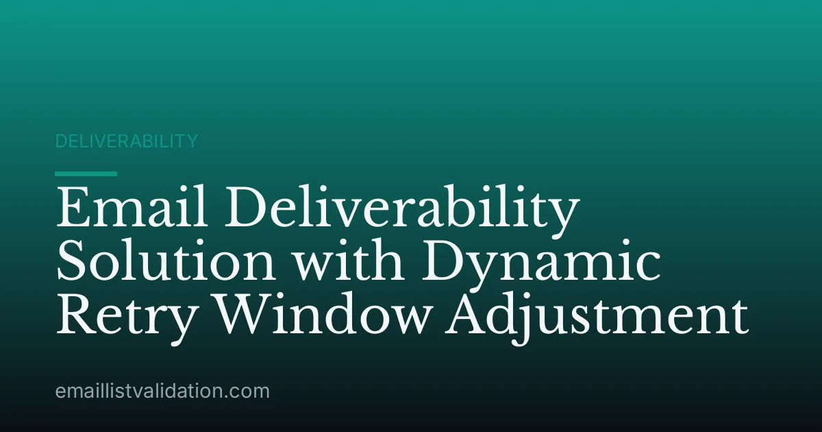 Email Deliverability Solution with Dynamic Retry Window Adjustment