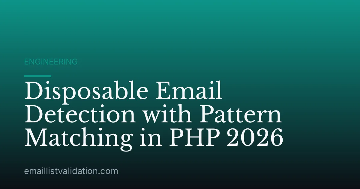Disposable Email Detection with Pattern Matching in PHP 2026