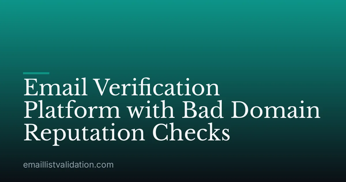 Email Verification Platform with Bad Domain Reputation Checks