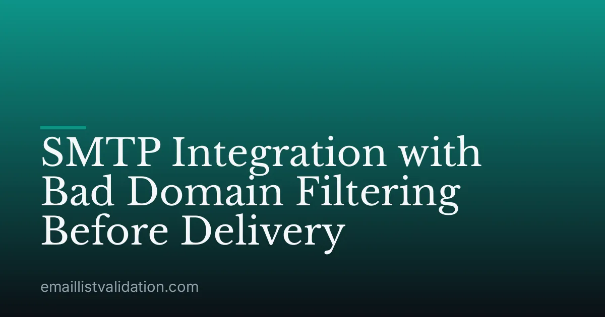 SMTP Integration with Bad Domain Filtering Before Delivery