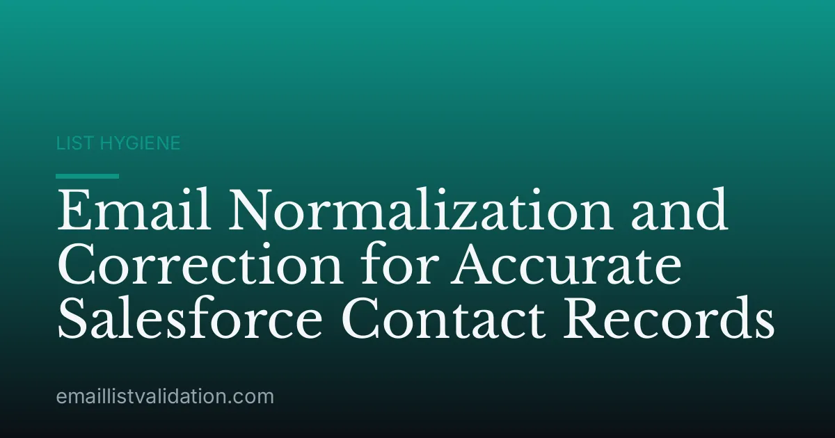 Email Normalization and Correction for Accurate Salesforce Contact Records