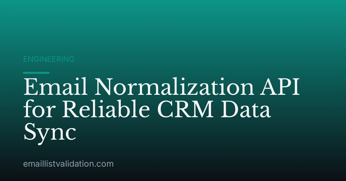 Email Normalization API for Reliable CRM Data Sync