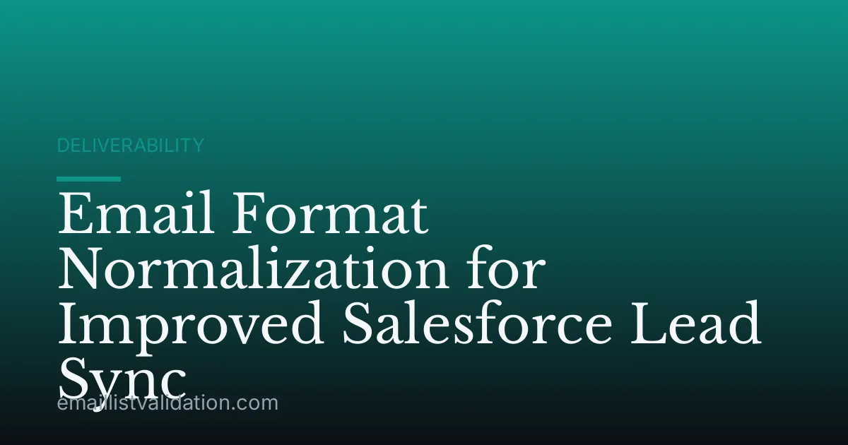 Email Format Normalization for Improved Salesforce Lead Sync