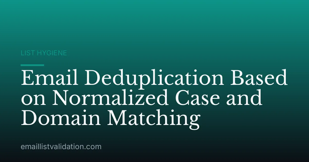 Email Deduplication Based on Normalized Case and Domain Matching