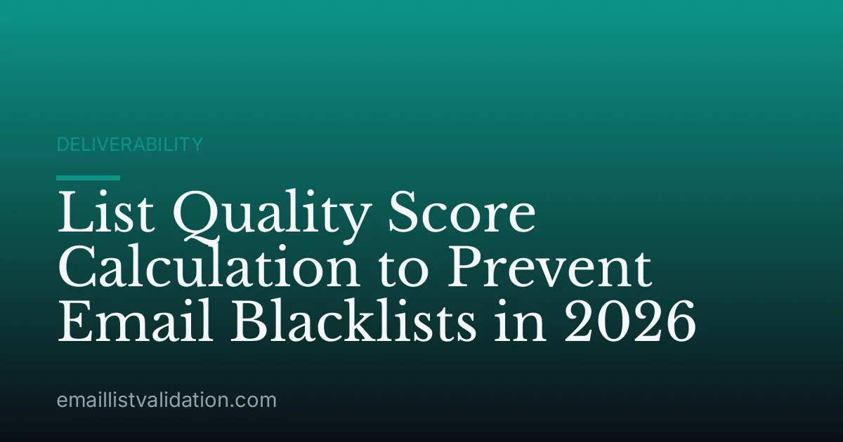 List Quality Score Calculation to Prevent Email Blacklists in 2026