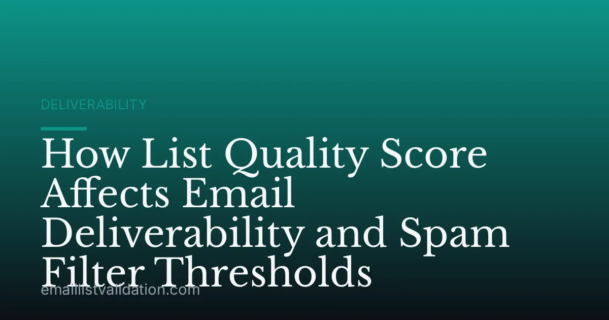How List Quality Score Affects Email Deliverability and Spam Filter Thresholds
