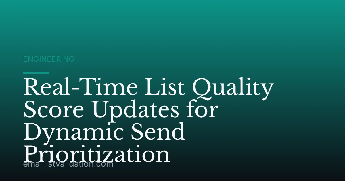 Real-Time List Quality Score Updates for Dynamic Send Prioritization