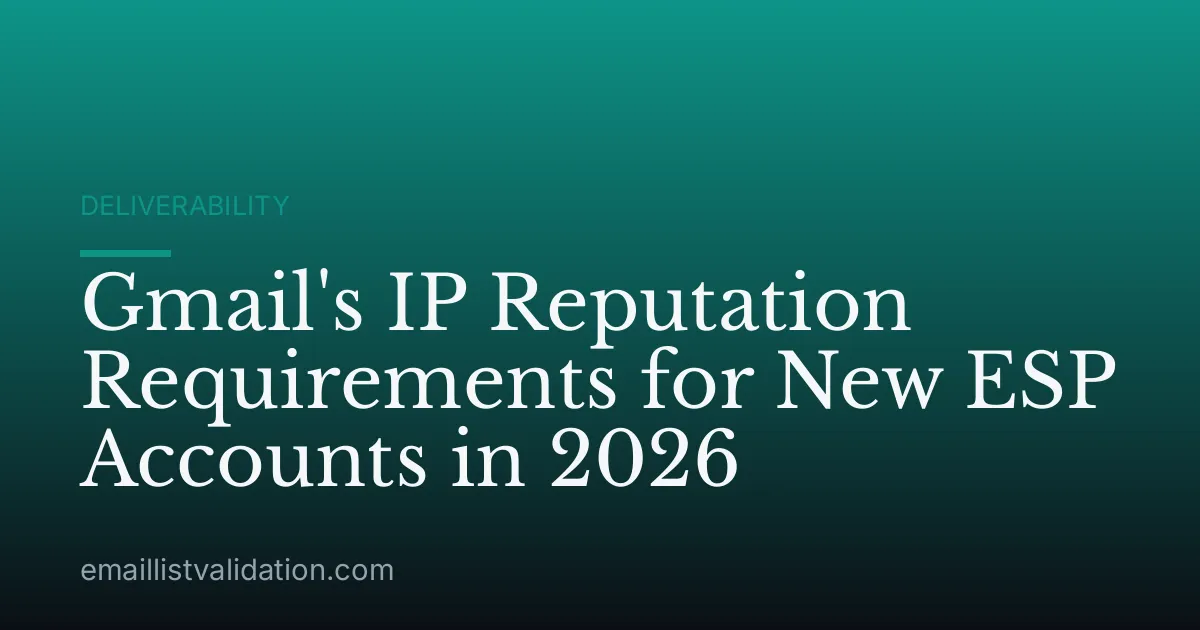Gmail's IP Reputation Requirements for New ESP Accounts in 2026