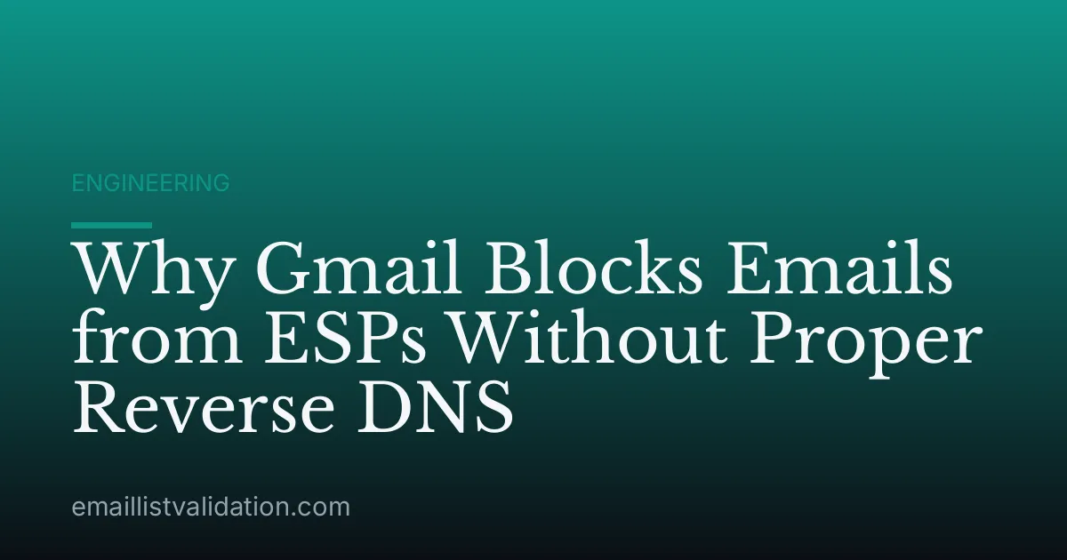 Why Gmail Blocks Emails from ESPs Without Proper Reverse DNS