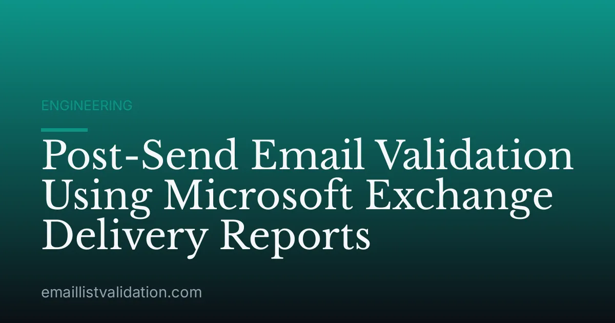 Post-Send Email Validation Using Microsoft Exchange Delivery Reports