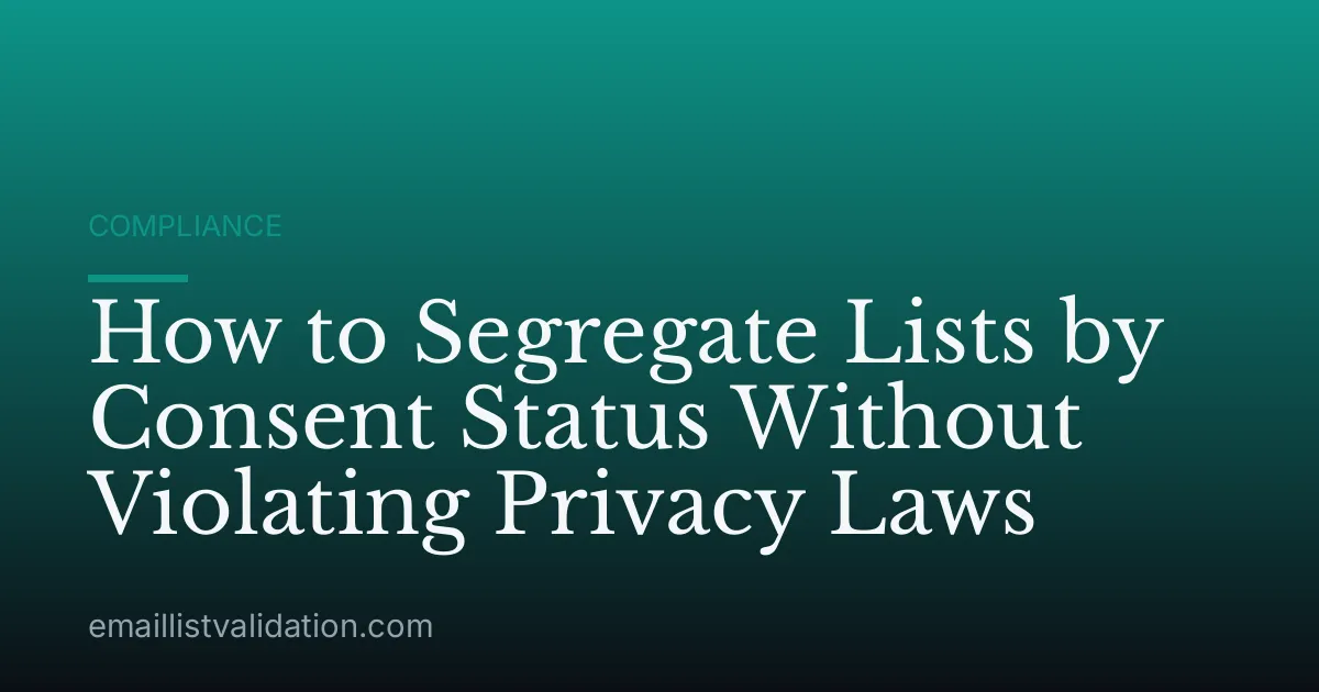 How to Segregate Lists by Consent Status Without Violating Privacy Laws