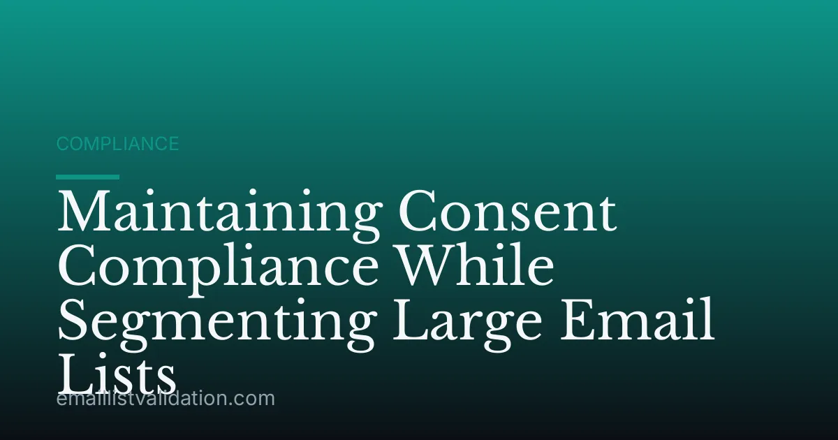 Maintaining Consent Compliance While Segmenting Large Email Lists