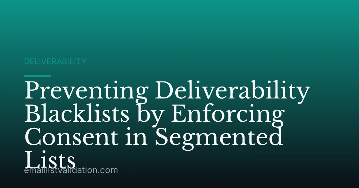 Preventing Deliverability Blacklists by Enforcing Consent in Segmented Lists