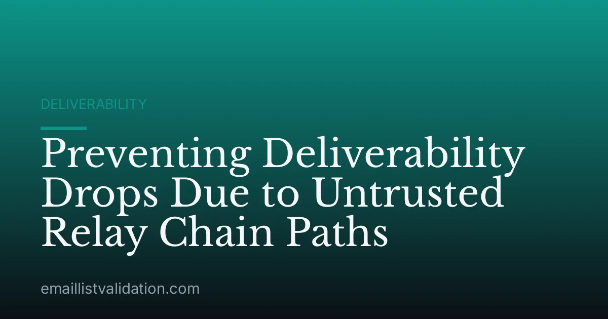 Preventing Deliverability Drops Due to Untrusted Relay Chain Paths
