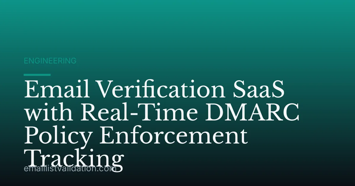 Email Verification SaaS with Real-Time DMARC Policy Enforcement Tracking