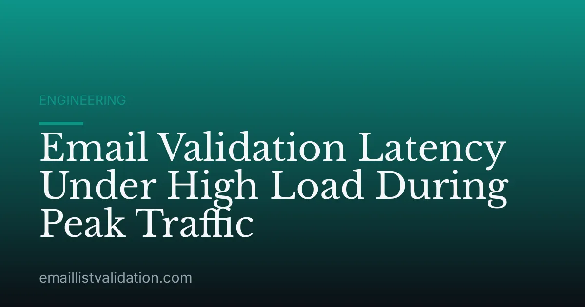 Email Validation Latency Under High Load During Peak Traffic
