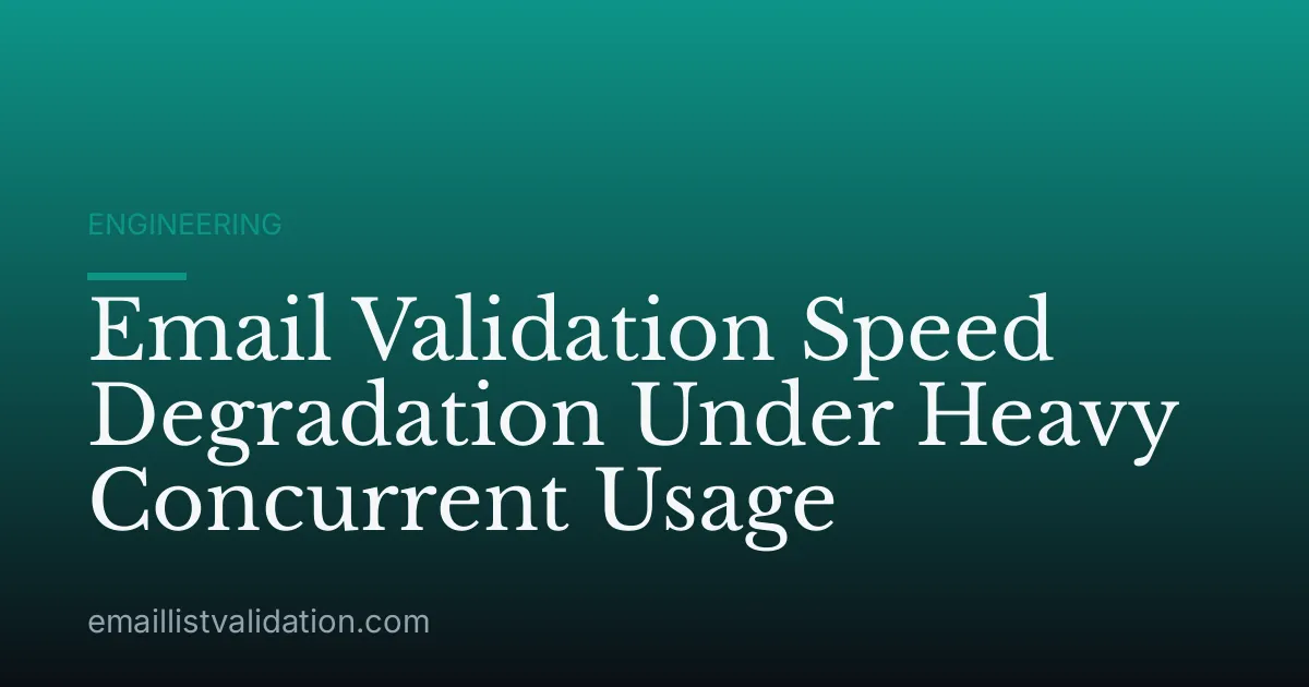 Email Validation Speed Degradation Under Heavy Concurrent Usage