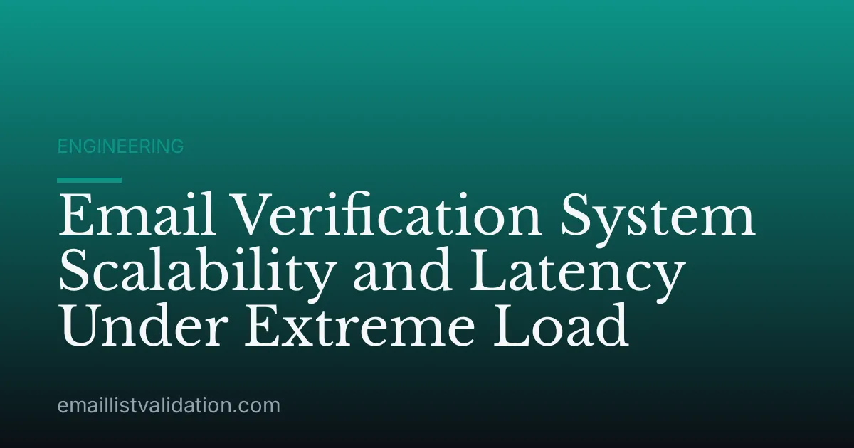 Email Verification System Scalability and Latency Under Extreme Load