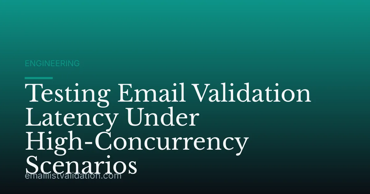 Testing Email Validation Latency Under High-Concurrency Scenarios