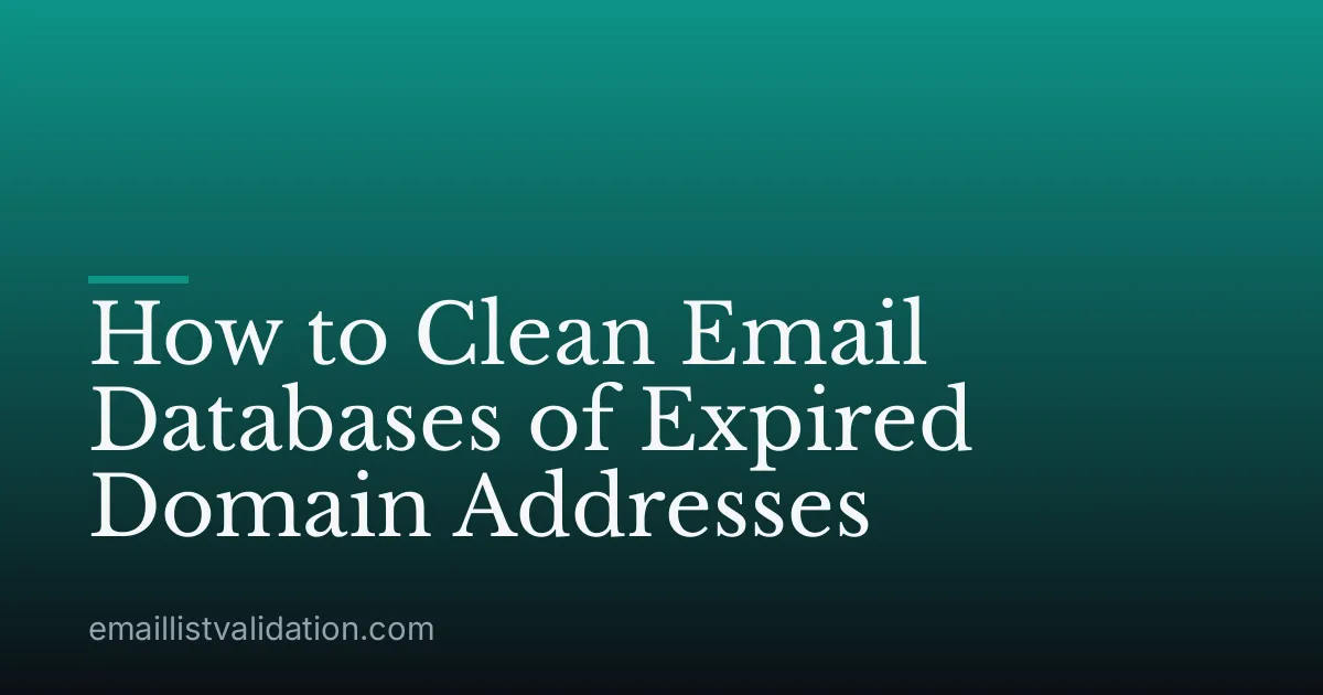 How to Clean Email Databases of Expired Domain Addresses