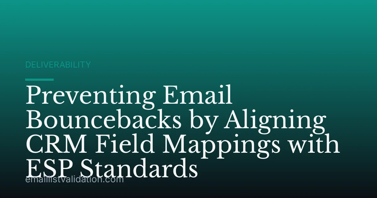 Preventing Email Bouncebacks by Aligning CRM Field Mappings with ESP Standards