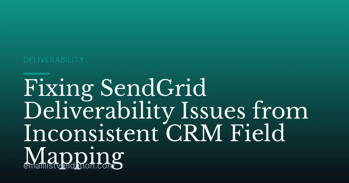 Fixing SendGrid Deliverability Issues from Inconsistent CRM Field Mapping