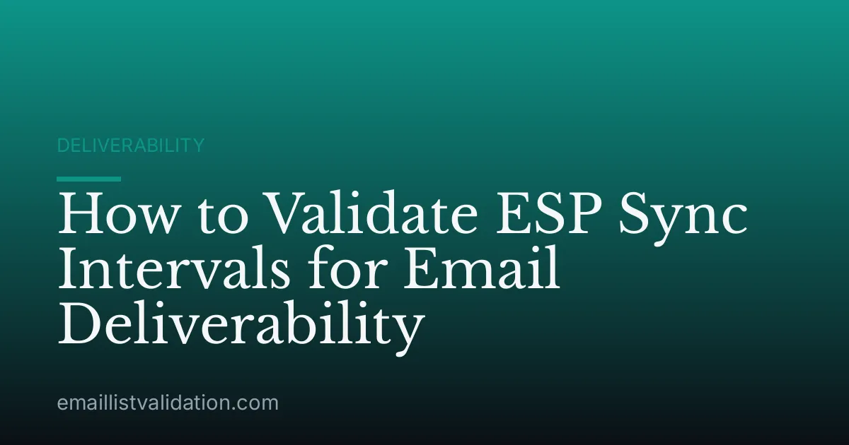 How to Validate ESP Sync Intervals for Email Deliverability