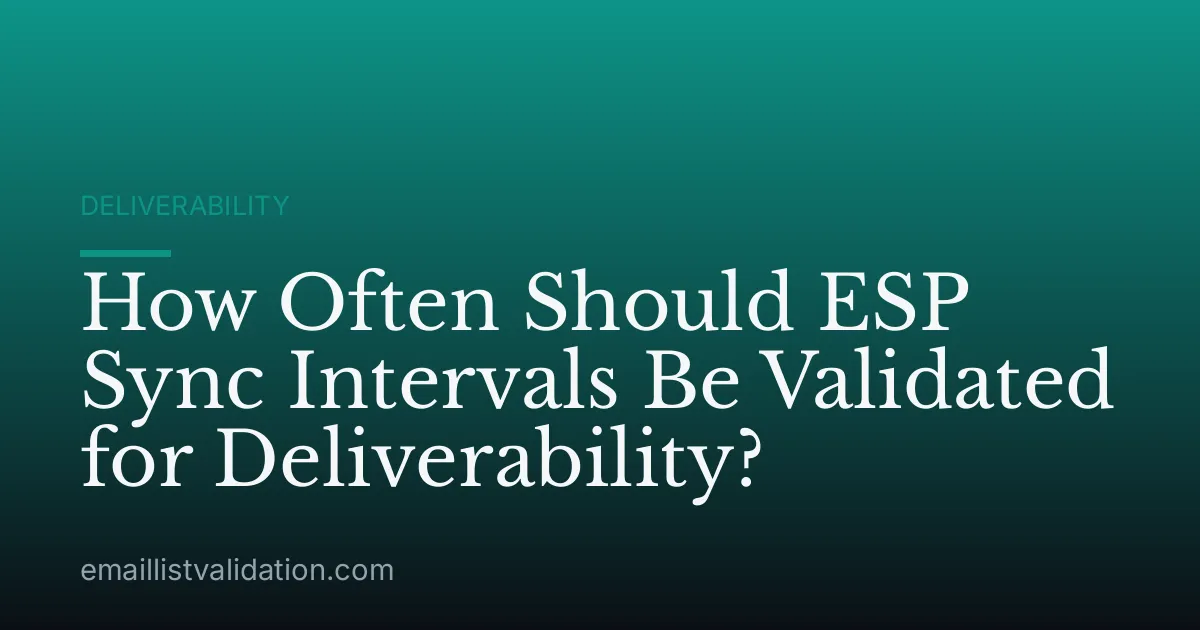 How Often Should ESP Sync Intervals Be Validated for Deliverability?