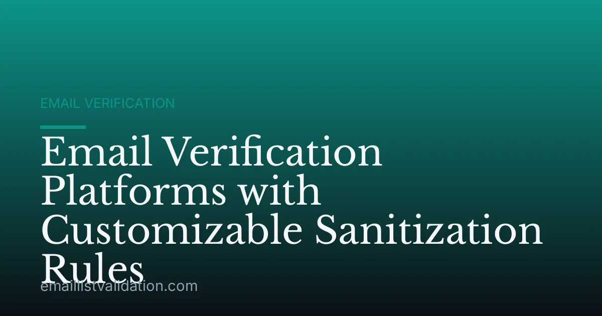 Email Verification Platforms with Customizable Sanitization Rules