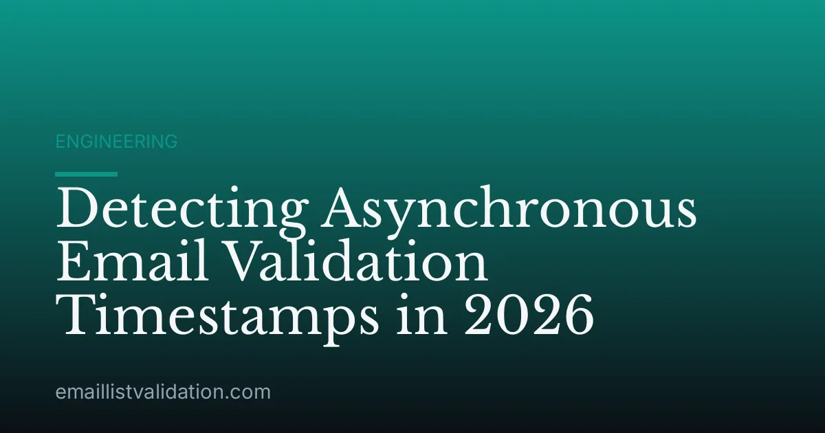 Detecting Asynchronous Email Validation Timestamps in 2026