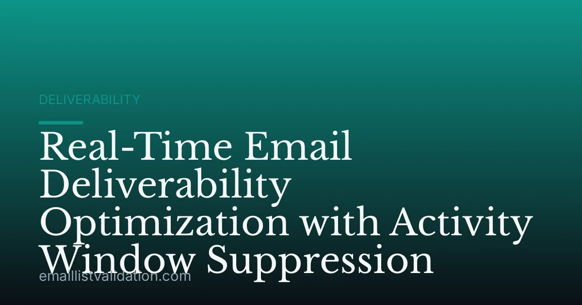 Real-Time Email Deliverability Optimization with Activity Window Suppression