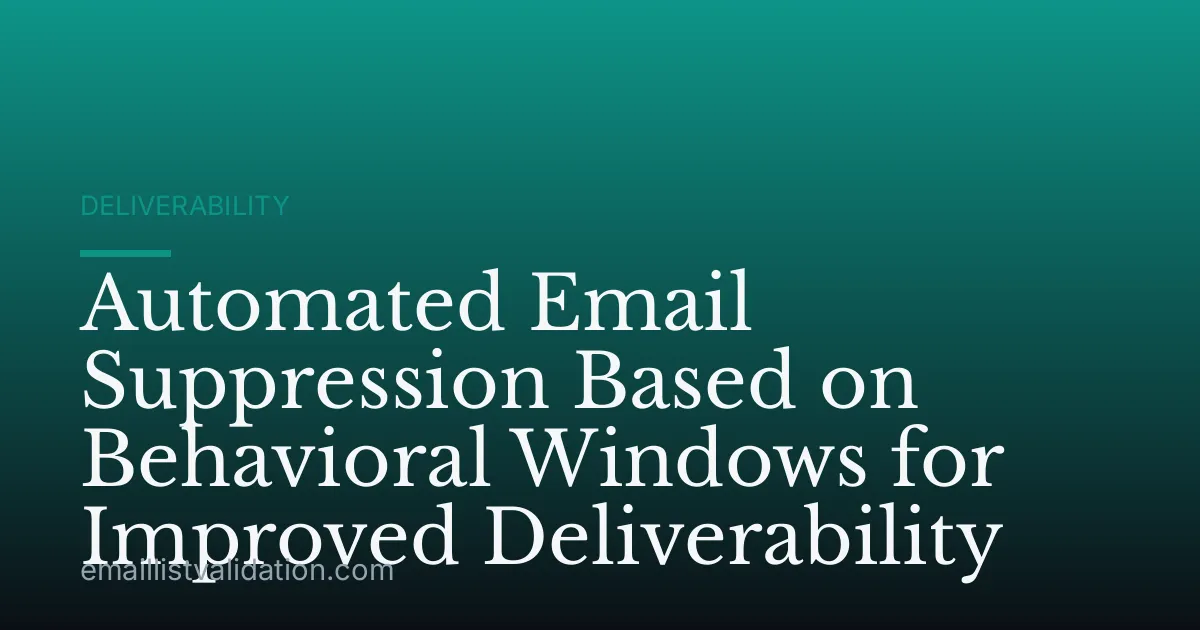 Automated Email Suppression Based on Behavioral Windows for Improved Deliverability