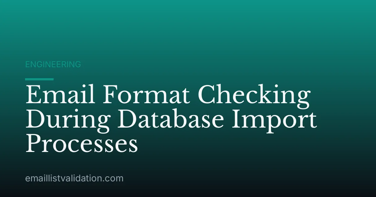 Email Format Checking During Database Import Processes
