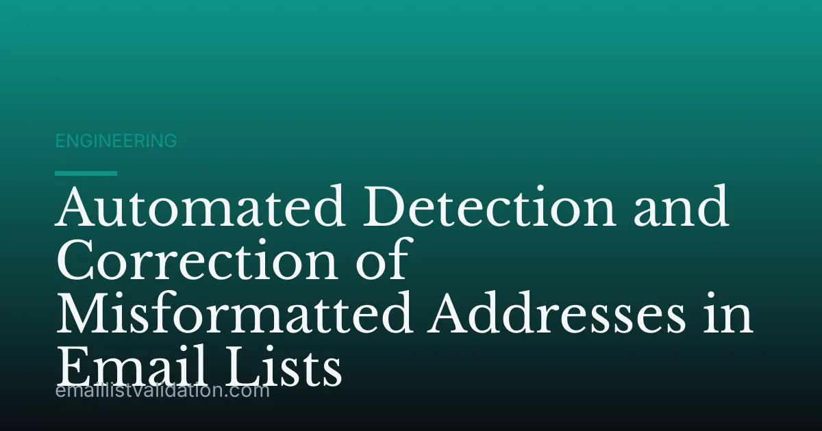 Automated Detection and Correction of Misformatted Addresses in Email Lists
