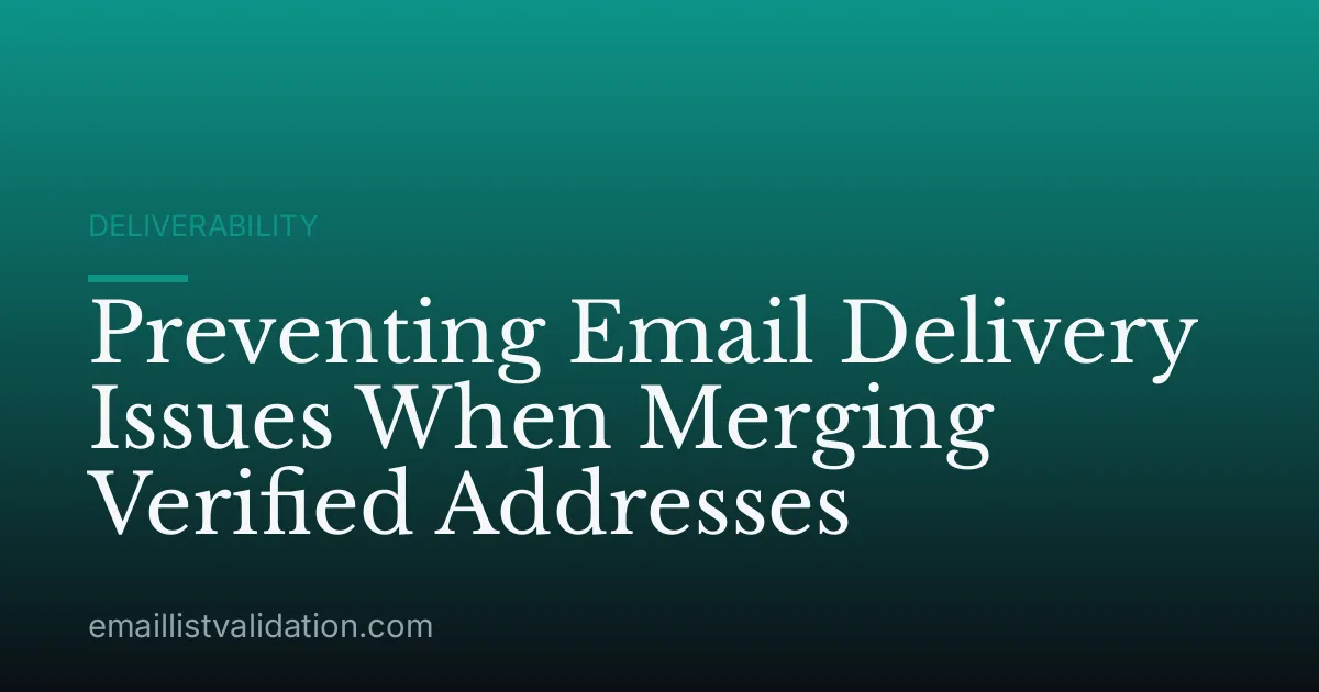 Preventing Email Delivery Issues When Merging Verified Addresses
