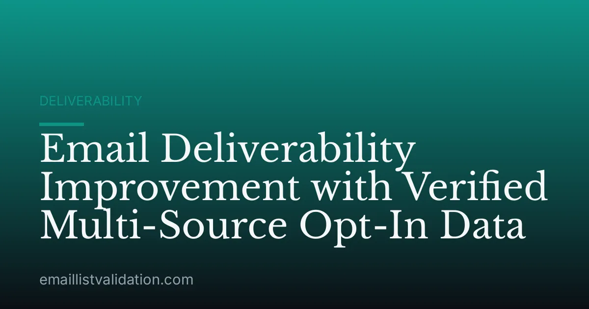 Email Deliverability Improvement with Verified Multi-Source Opt-In Data