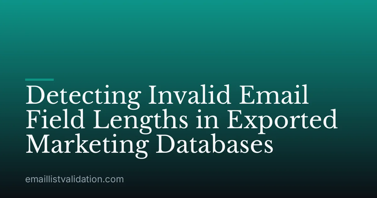 Detecting Invalid Email Field Lengths in Exported Marketing Databases