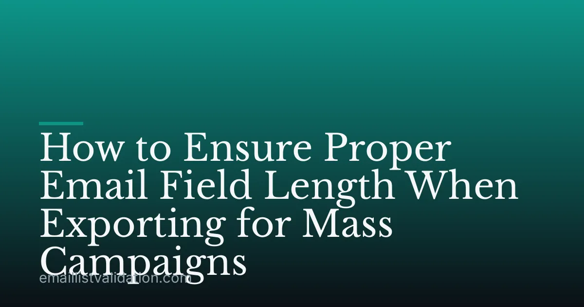 How to Ensure Proper Email Field Length When Exporting for Mass Campaigns