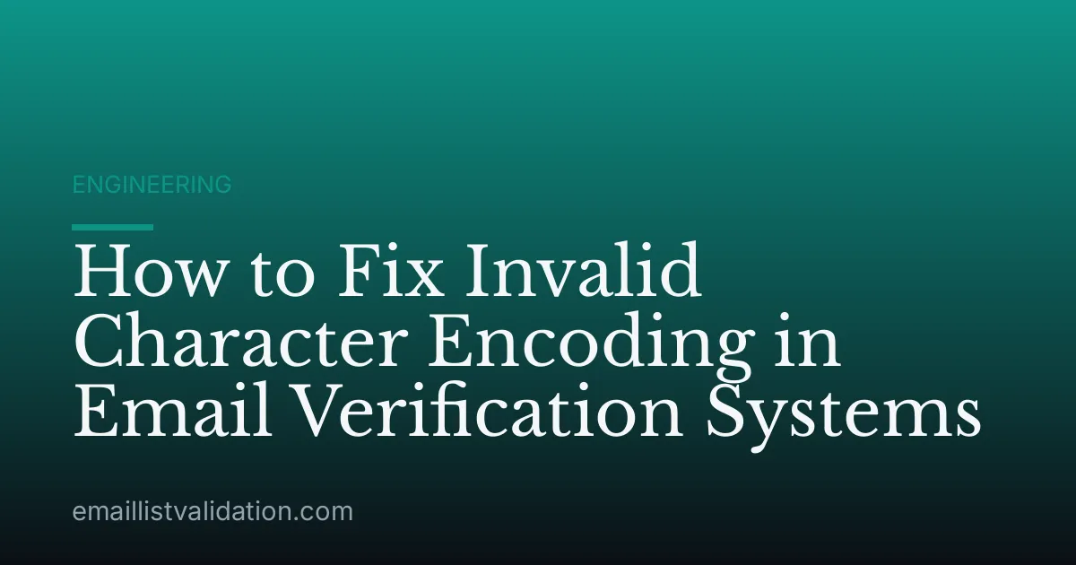 How to Fix Invalid Character Encoding in Email Verification Systems