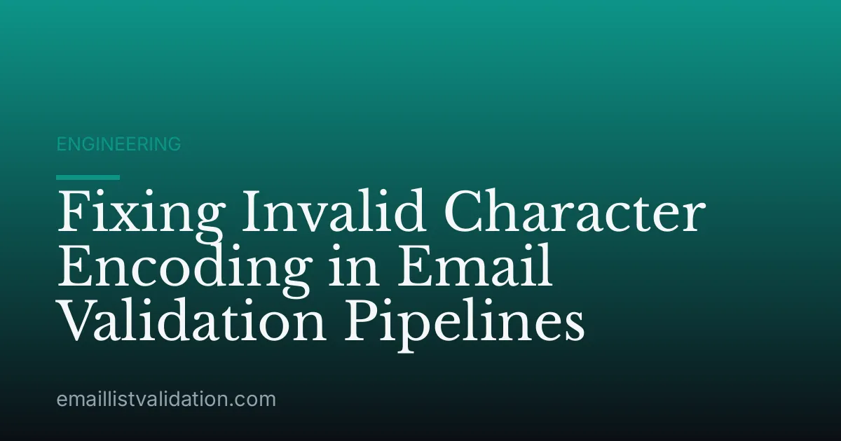 Fixing Invalid Character Encoding in Email Validation Pipelines
