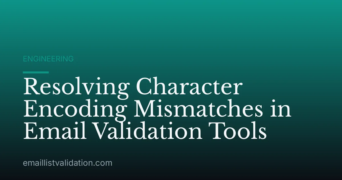 Resolving Character Encoding Mismatches in Email Validation Tools