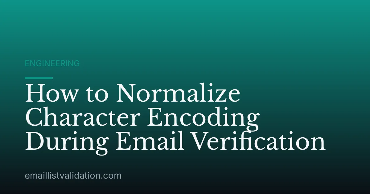 How to Normalize Character Encoding During Email Verification