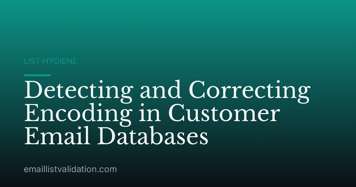 Detecting and Correcting Encoding in Customer Email Databases