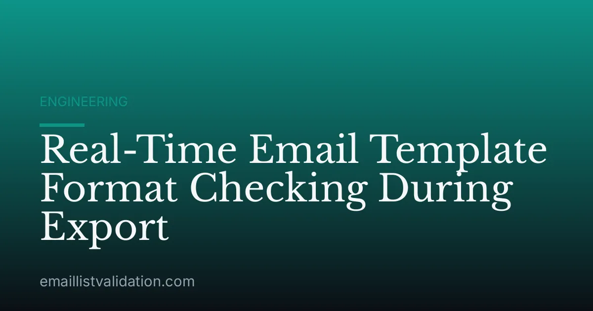 Real-Time Email Template Format Checking During Export