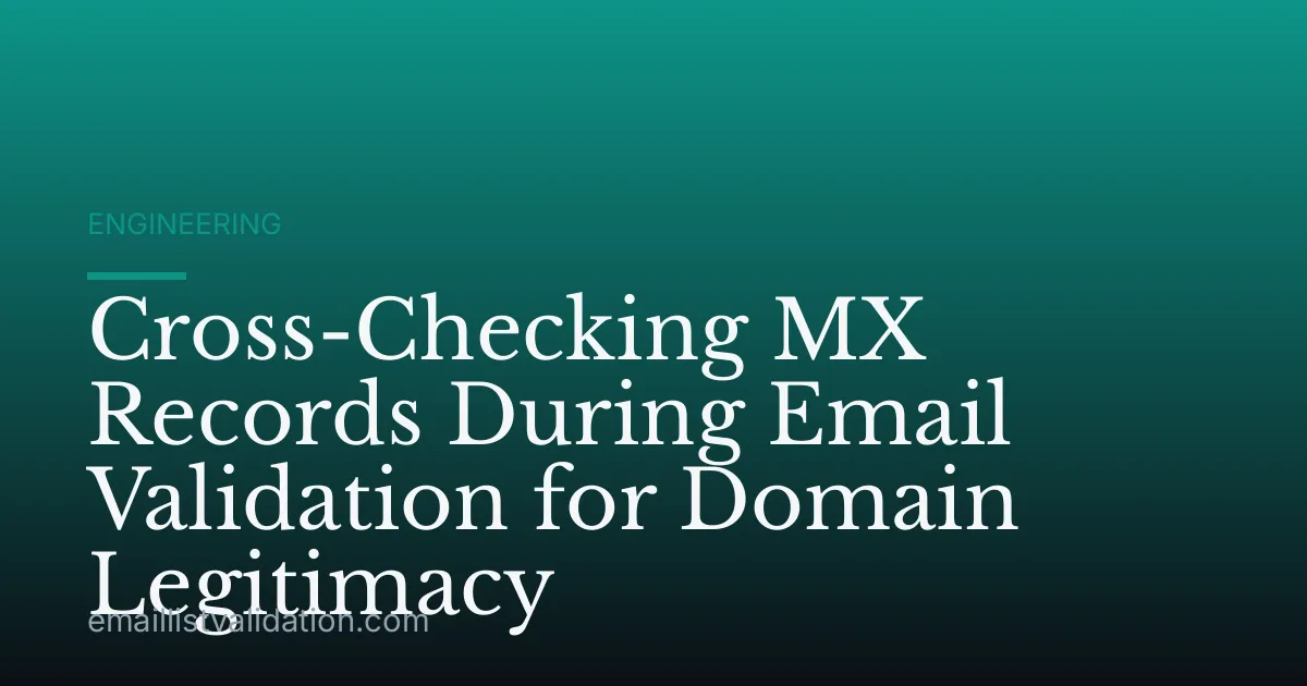 Cross-Checking MX Records During Email Validation for Domain Legitimacy