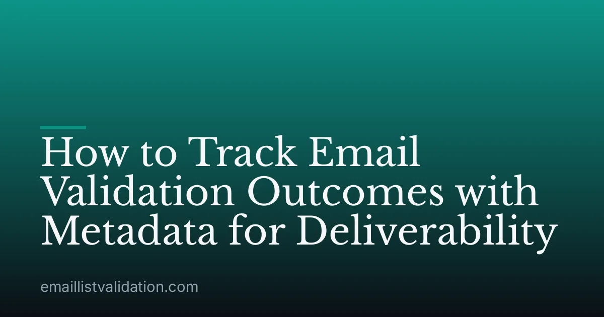 How to Track Email Validation Outcomes with Metadata for Deliverability